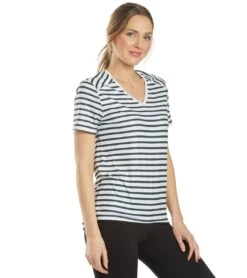 LOLE Women's Repose Short Sleeve Top -Volcom Sportswear Shop 5666442772648 blueanchorstripe 2a
