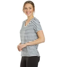 LOLE Women's Repose Short Sleeve Top -Volcom Sportswear Shop 5666442772648 blueanchorstripe 5a