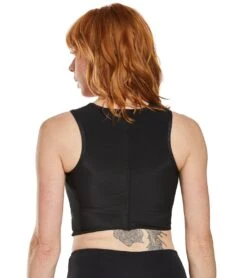 Onzie Front Twist Yoga Crop Top -Volcom Sportswear Shop 5667060940968 blackrib 3a