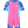 Girls Low Tide Short Sleeve Sunsuit (Baby, Toddler, Little Kid) -Volcom Sportswear Shop 5668178264232 pinkwave 1a
