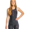 Zone3 Women's Aquaflo Plus Tri Top -Volcom Sportswear Shop 5668185702568 blackgreyneonpink 1a