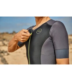 Zone3 Men's Aquaflo Plus SS Trisuit -Volcom Sportswear Shop 5668190585000 blackgreyneongreen 5a