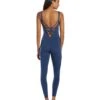 Radiant Solid Strappy Back Long Leotard 28" -Volcom Sportswear Shop 5668281122984 truenavy 1a