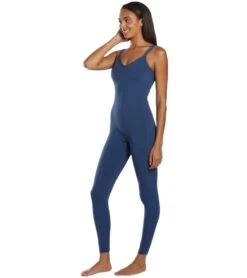 Radiant Solid Strappy Back Long Leotard 28" -Volcom Sportswear Shop 5668281122984 truenavy 5a