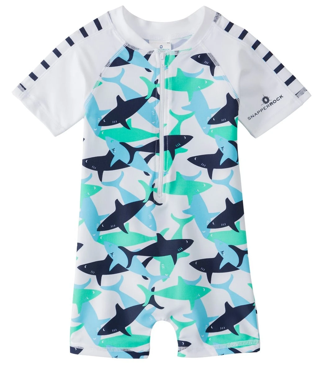 Boys' Shark S/S One Piece Sunsuit (0-24mos) 3 Boys' Shark S/S One Piece Sunsuit (0-24mos)