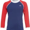 TYR Boys' Long Sleeve Solid Rashguard (Little Kid, Big Kid) -Volcom Sportswear Shop 5671715700904 navyred 1a