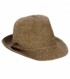 Dorset Bamboo Trim Straw Fedora -Volcom Sportswear Shop 5672079687848 brown 3a