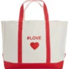 #LOVE "Heart" Beach Tote -Volcom Sportswear Shop 6287103230120 red 1a