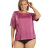 Women's Plus Size S/S Hybrid UPF 50+ Sun Shirt -Volcom Sportswear Shop 6728904671400 fushia 1a