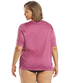 Women's Plus Size S/S Hybrid UPF 50+ Sun Shirt -Volcom Sportswear Shop 6728904671400 fushia 3a