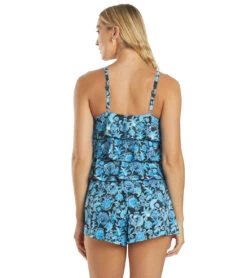 Women's Bliss Tiered V Hem Romper -Volcom Sportswear Shop 6769060479144 blue 3a