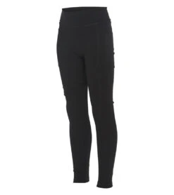Girl Uphold Solid High Waisted Leggings With Pockets -Volcom Sportswear Shop 6924028215464 black 2a