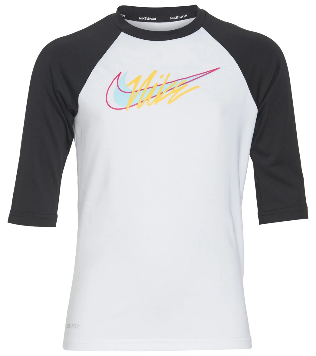 Nike Girls' Script Logo Half Sleeve Hydroguard (Big Kid) 3 Nike Girls' Script Logo Half Sleeve Hydroguard (Big Kid)