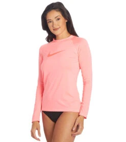 Nike Women's Solid Long Sleeve Hydro Rashguard -Volcom Sportswear Shop 7195261567144 sunsetpulse 5a