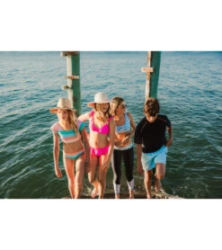 Girls' Aqua Bloom Sustainable Swim Leggings (Big Kid) -Volcom Sportswear Shop 7217015685288 blue 6a