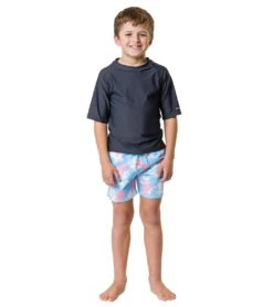Boys' Slate SS Rash Top (Toddler, Little Kid, Big Kid) -Volcom Sportswear Shop 7217019781288 gray 3a