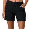 Jantzen Women's Solid Rolled Walking Short -Volcom Sportswear Shop 7234456092840 black 1a