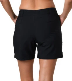 Jantzen Women's Solid Rolled Walking Short -Volcom Sportswear Shop 7234456092840 black 3a