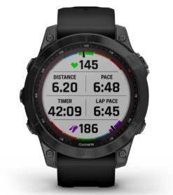 Garmin Fenix 7 Sapphire Solar Black DLC Titanium/Black Band -Volcom Sportswear Shop 7289506070696 black 9a
