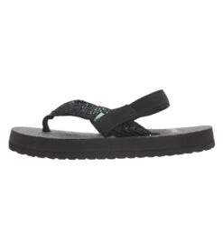 Sanuk Girls' Yoga Glitter Sandal (Little Kid) -Volcom Sportswear Shop 7345926078632 black 2a