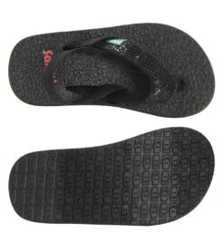 Sanuk Girls' Yoga Glitter Sandal (Little Kid) -Volcom Sportswear Shop 7345926078632 black 4a