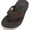 Reef Men's Leather Fanning Flip Flop -Volcom Sportswear Shop 7351490740392 darkbrown 1a