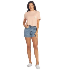 Volcom Women's Pocket Dial Tee -Volcom Sportswear Shop 7362909634728 hazeypink 4a