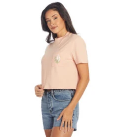 Volcom Women's Pocket Dial Tee -Volcom Sportswear Shop 7362909634728 hazeypink 5a