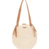 Round Straw Shoulder Tote 1 Round Straw Shoulder Tote -Volcom Sportswear Shop 7400656175272 ivory 1a