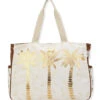 Gold Metallic Palm Tree Oversized Tote -Volcom Sportswear Shop 7400662499496 naturalgold 1a