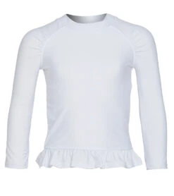 Girls' White UPF 50+ Rash Guard (Baby, Toddler, Little Kid)