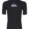 Quiksilver Men's All Time Short Sleeve UPF 50 Rash Guard -Volcom Sportswear Shop 7426409300136 black 1a