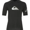 Quiksilver Youth All Time Short Sleeve UPF 50 Rash Guard -Volcom Sportswear Shop 7426409922728 black 1a