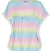 Girls' Rainbow Ombre Kaia Beach UPF 50+ Cover Up Dress (Baby, Toddler, Little Kid) -Volcom Sportswear Shop 7438198866088 rainbowombre 1a
