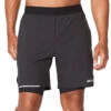 2XU Men's Aero 2-in-1 7" Shorts 2 2XU Men's Aero 2-in-1 7" Shorts -Volcom Sportswear Shop 7468244074664 blacksilverreflective 1a