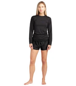 Dakine Women's HD Crew Long Sleeve UPF 50 Rash Guard -Volcom Sportswear Shop 7476060553384 black 4a