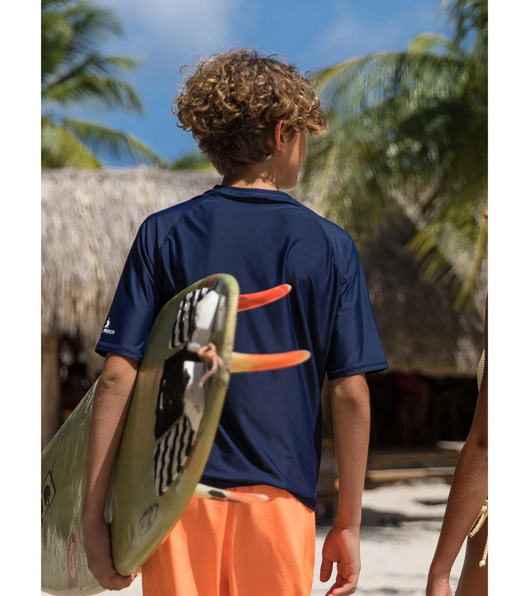 Boys' Navy Short Sleeve Rashguard (Toddler, Little Kid, Big Kid) 5 Boys' Navy Short Sleeve Rashguard (Toddler, Little Kid, Big Kid) - Image 3