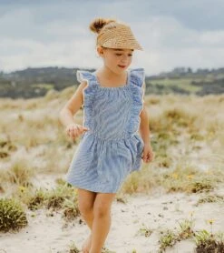 Girls' Cornflower Frilled Beach Dress (Toddler, Little Kid) -Volcom Sportswear Shop 7631513747624 blue 3a