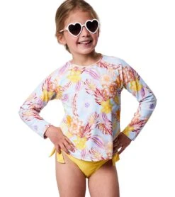Girls' Boho Tropical Sustainable Long Sleeve Rashguard (Big Kid) -Volcom Sportswear Shop 7652777328808 mutli 3a