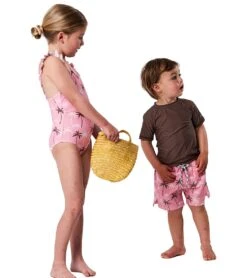 Boys' Palm Paradise Sustainable Short Sleeve Rashguard Set (Baby) 7 Boys' Palm Paradise Sustainable Short Sleeve Rashguard Set (Baby) -Volcom Sportswear Shop 7652778967208 pink 3a