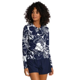 Women's At The Playa Rash Guard -Volcom Sportswear Shop 7659877531816 indigo 2a
