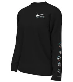 Nike Boys' Solid Hydro Long Sleeve Rashguard (Big Kid) -Volcom Sportswear Shop 7758029357224 black 2a