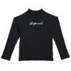Rip Curl Girls' Long Sleeve Script Rash Guard (Big Kid) -Volcom Sportswear Shop 7772801761448 black 1a