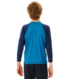 Rip Curl Boys' Shockwaves Long Sleeve Rashguard (Big Kid) 7 Rip Curl Boys' Shockwaves Long Sleeve Rashguard (Big Kid) -Volcom Sportswear Shop 7775082512552 blue 3a